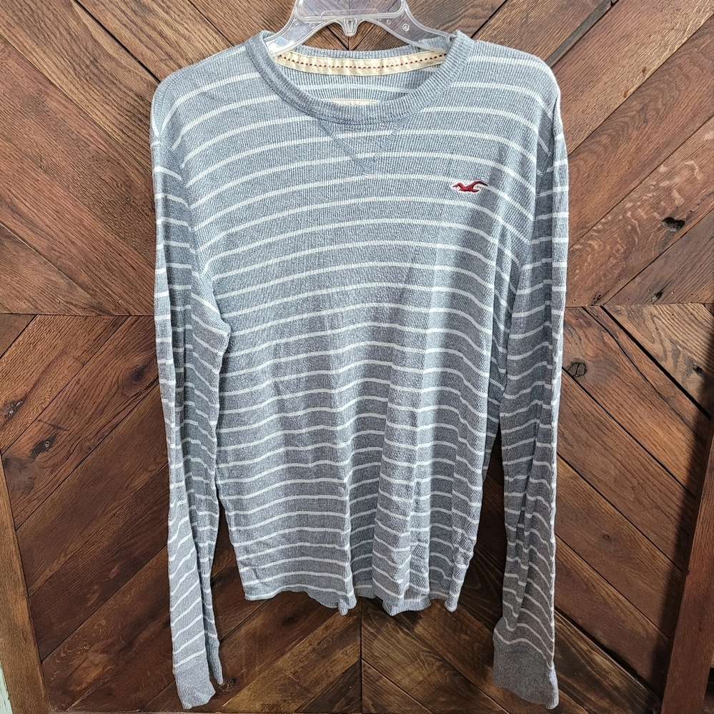 Hollister Gray Striped Men's Shirt